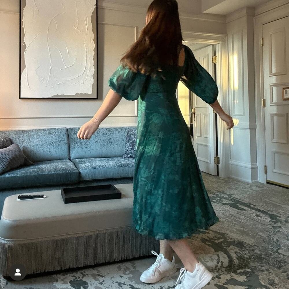 Rachel Zoe Green Floral Midi Dress